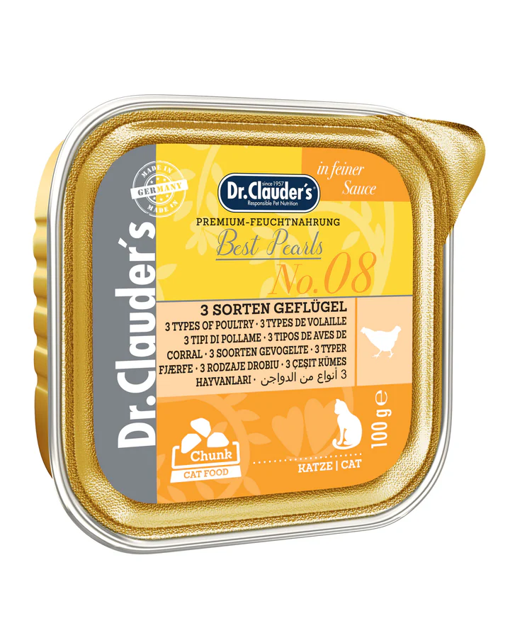 Dr. Clauder´s N°8 Best Pearls 3 Varieties Poultry Gatos 100 Gr